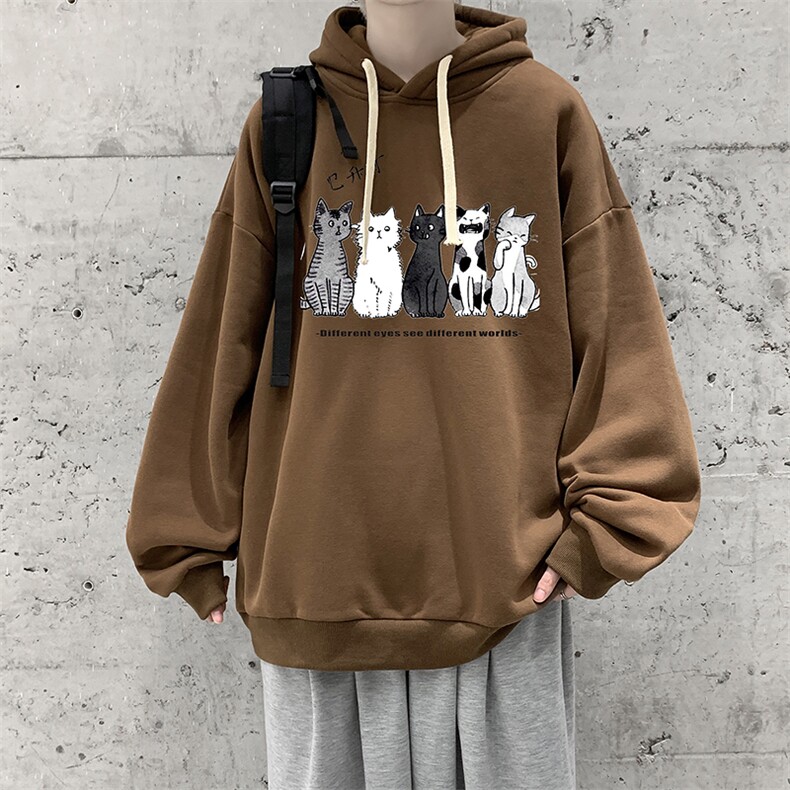 WY2100-P35纯棉连帽卫衣男大码运动帽衫宽松薄外套男,男装卫衣,电商A040