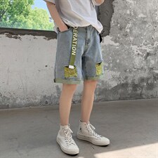 夏装破洞牛仔三色时尚牛仔短裤A125-DK10-P38，男装牛仔裤，电商A125