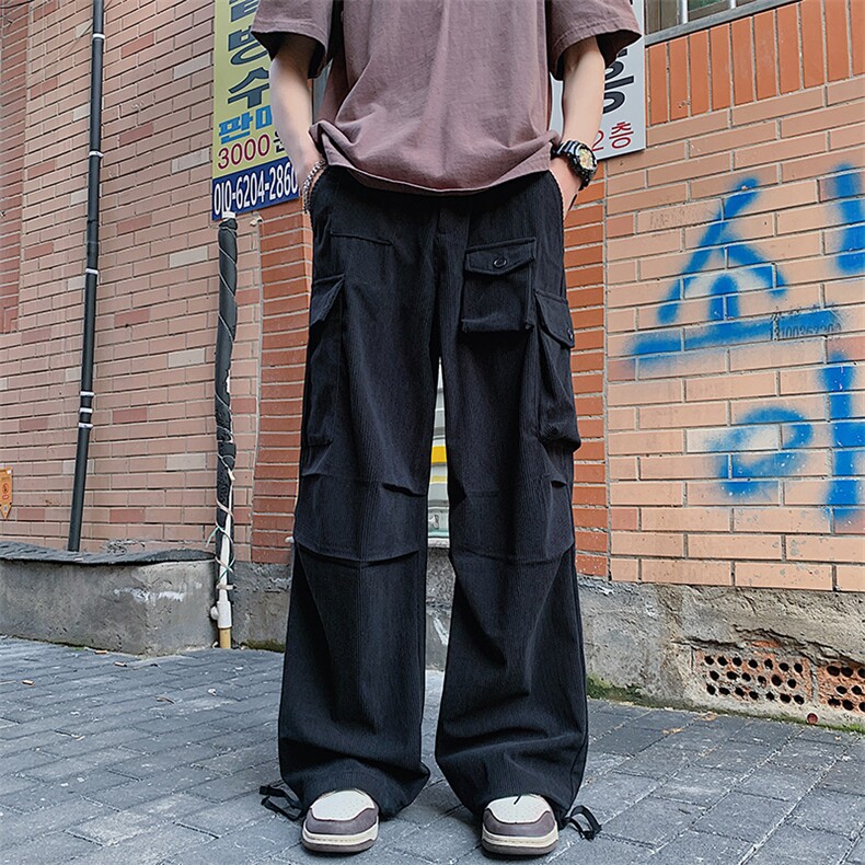 2024春季新款潮流宽松直筒长裤多口袋灯芯绒裤子男现货K7753-P53,男装休闲裤,星座512-3