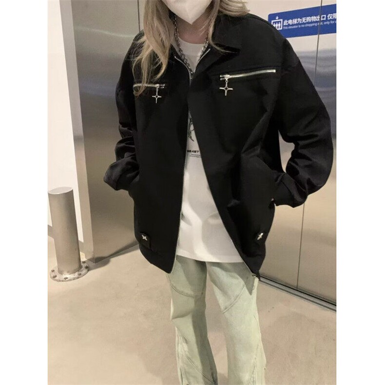 【有货】DW80-P65飞行夹克男2025春秋新款美式复古翻领棒球服外套,男装夹克,星座603-2
