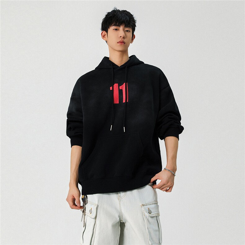 25新春字母扎染宽松潮牌韩版连帽卫衣W5002/P89128,男装卫衣,星座202