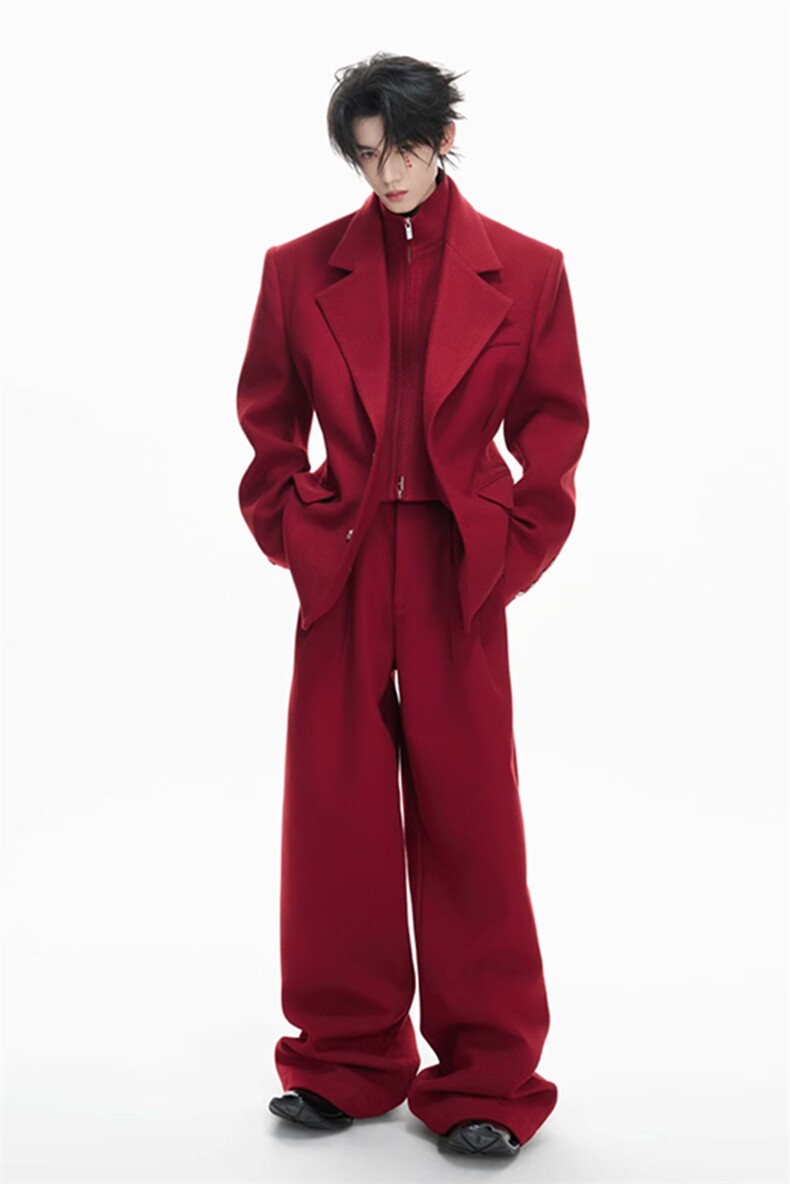 原版面料毛呢可脱卸真两件西服西裤套装W365-P135K365-P75（网图,男装西服,电商B267