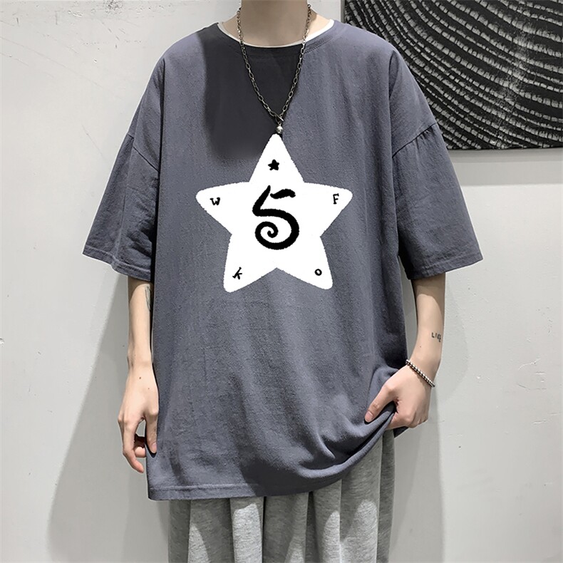 YT26368-P30亚麻短袖t恤男大码五分袖男宽松七分袖大皂风模特,男装T恤,电商A040