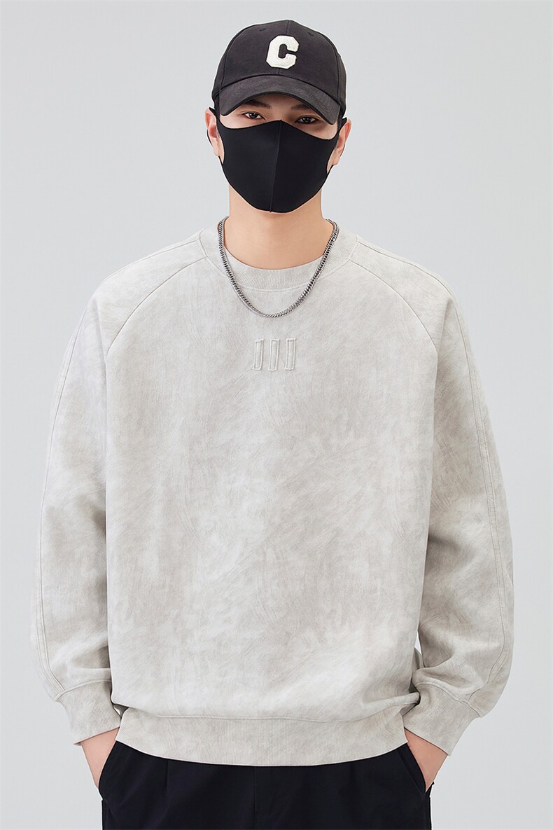 数据款-2025秋季新款圆领套头卫衣男款外穿内搭B240-WY988020-P65,男装卫衣,电商B240