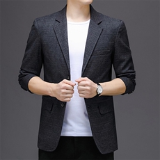 休闲西装中年男士外套宽松韩版潮流春季新款格子西服外套上衣单件，男装西服，电商B212（原钱塘6029）
