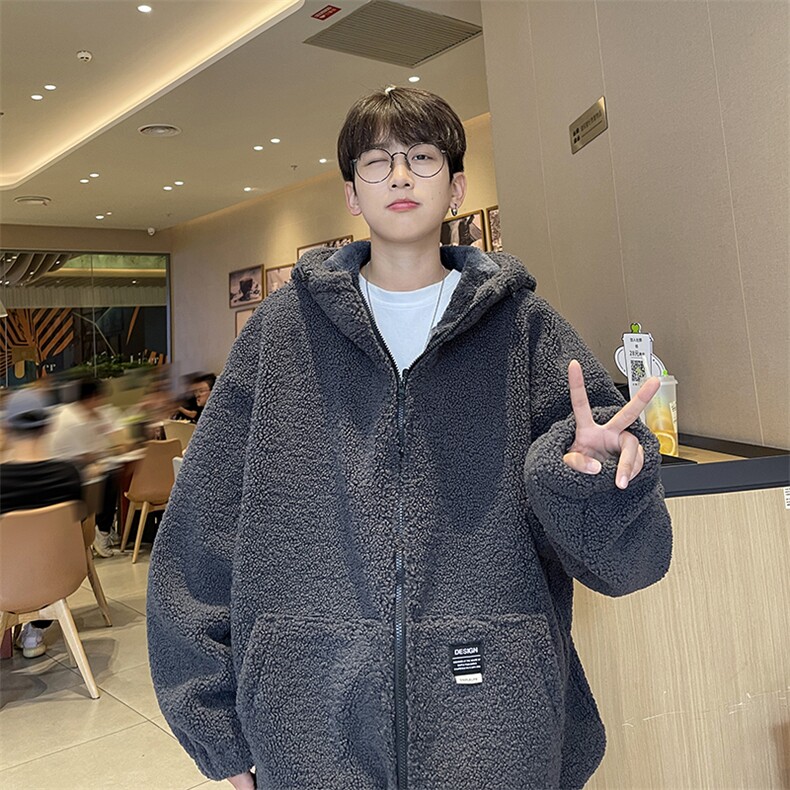 双面复合精品羊羔绒宽松连帽情侣棉服XZ609-WT2332-P88-控148,男装棉衣,星座609