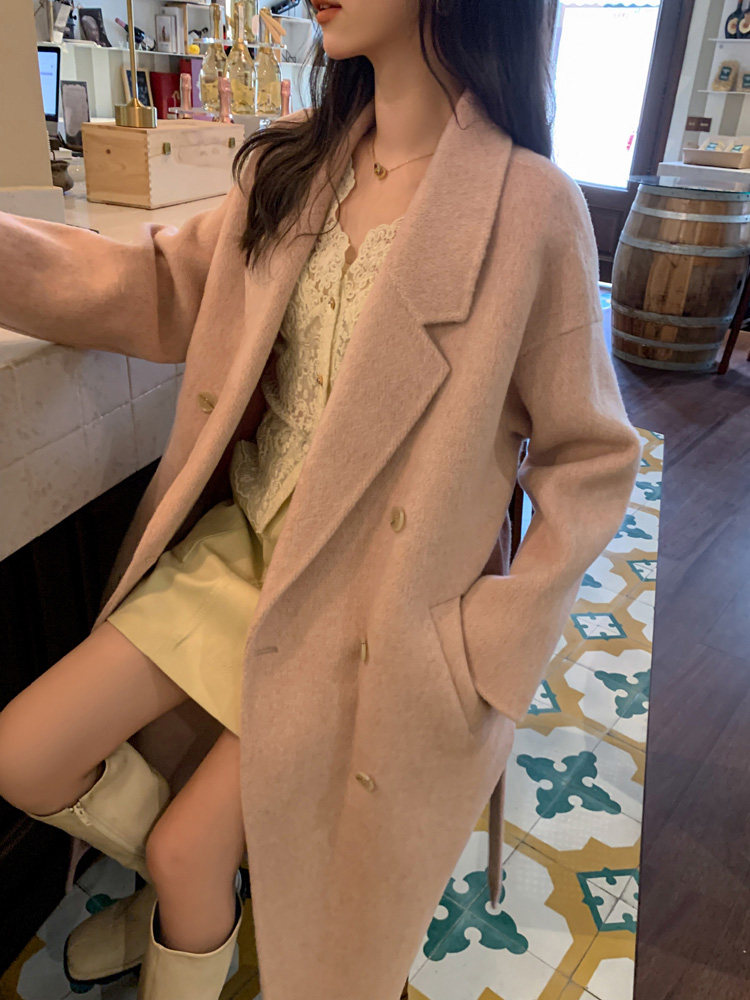 2024年秋季20%羊驼绒温柔保暖时尚落肩款大衣，女装双面呢大衣，荣图大衣