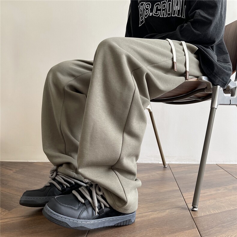 秋季休闲裤纯色百搭垂感拖地裤D329-QM607-特P35控58，男装休闲裤，电商D329