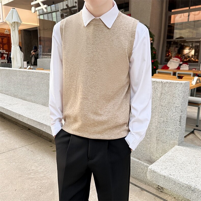 圆领纯色套头无袖毛衣男韩韩版时尚自制外搭背心马甲帅MYR05,男装背心/马甲,星座516A