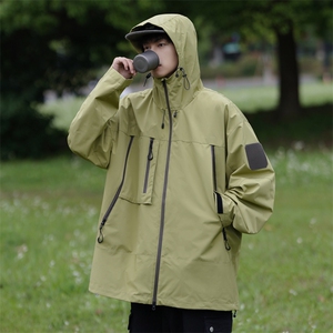 中性风工装冲锋衣男高品纯色宽松夹克外套DSA157B-J91-P60图片