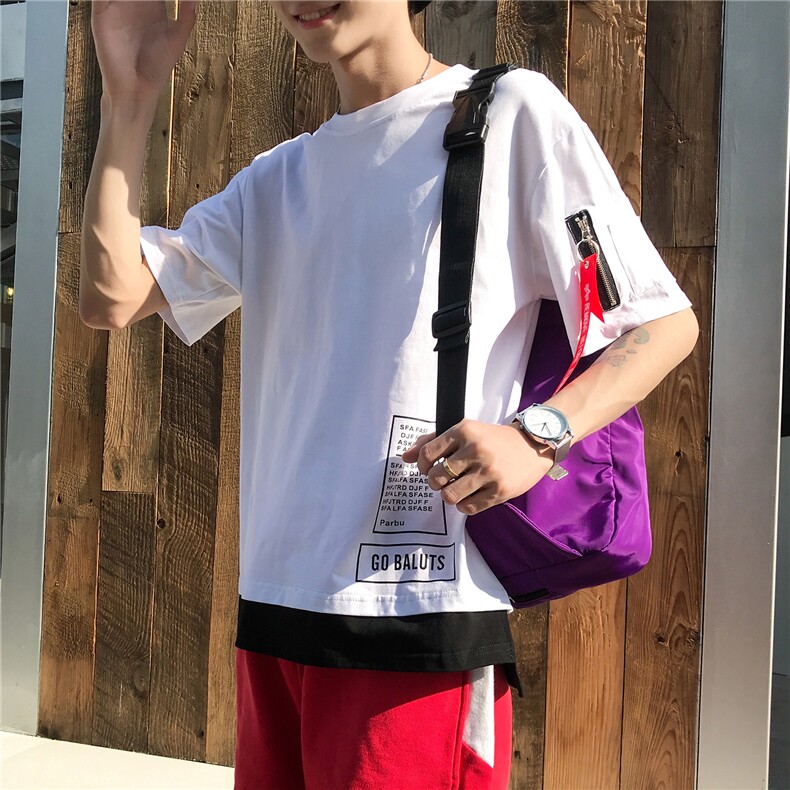 2021夏季男士假两件T恤奥代尔织带短袖703-T159-P30[]DX113,男装T恤,星座703