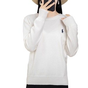 小马刺绣羊毛衫圆领长袖卫衣女秋季纯棉宽松休闲套头上衣打底衫图片