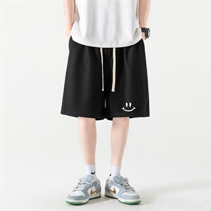 HD74204-P22 华夫格短裤男大码宽松五分裤男直筒中裤图片