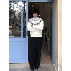 美式费尔岛绞花毛衣男秋冬季软糯慵懒松弛感针织衫上衣LM5055-P50，男装针织衫/毛衣，星座1008