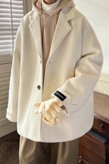 冬季港风中长款毛呢大衣男女呢料夹克潮宽松外套A071-F03-P125，男装夹克，电商A071