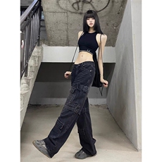 网络图现货男宽松直筒美式高街潮牌复古男士休闲阔腿裤子RW64-P80，男装牛仔裤，星座1005-4