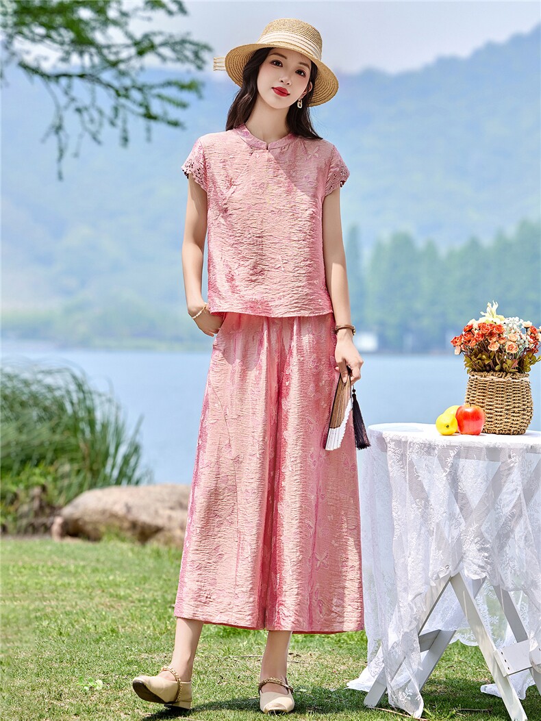 2026年夏季新中式套装提花面料,女装套装/套裙,贵人树