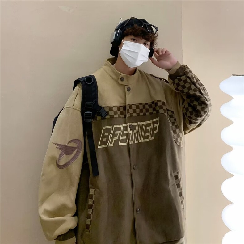 男秋季外套潮牌街头麂皮绒330克刺绣双层W1149P80,男装夹克,星座1116-2