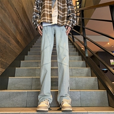 现货2024春秋款小众牛仔裤男拉链装饰-P55-限价68，男装牛仔裤，星座310A-1
