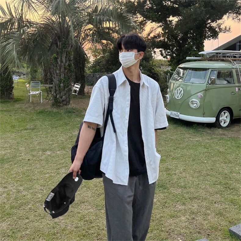 816B-CS003-P45中性风夏季学生休闲韩版短袖衬衫韩男,男装衬衫,星座816B