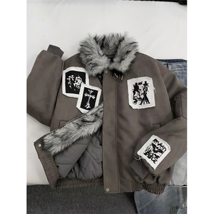 网图 美潮贴布绣座山雕棉服外套 W1952/特P115图片