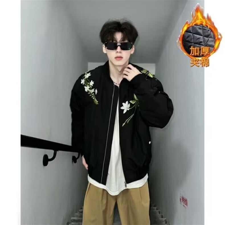 中式美式花卉刺绣飞行夹克男女百搭冬季款ins外套M661,男装夹克,星座1116A（原606A-3）