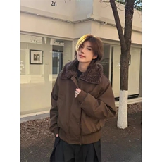 巴恩风毛领夹克棉服男冬季加厚夹棉御寒保暖哈灵顿座山雕棉衣外套，男装夹克，四季星座505