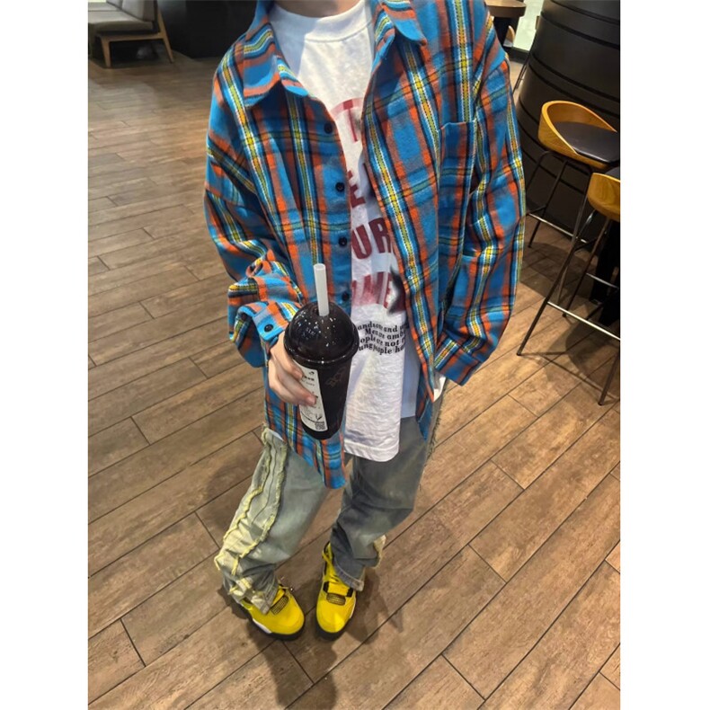 时尚长袖衬衫原宿潮流慵懒气质百搭日系ins流行新款文艺简约,男装衬衫,星座506A