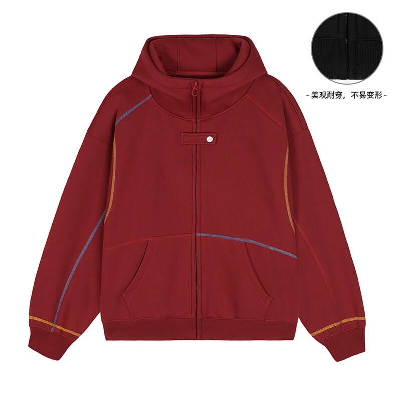 全棉重磅380克彩虹暨明线开衫连帽外套男AH925-特P50不议价，女装短外套，星座610B-1