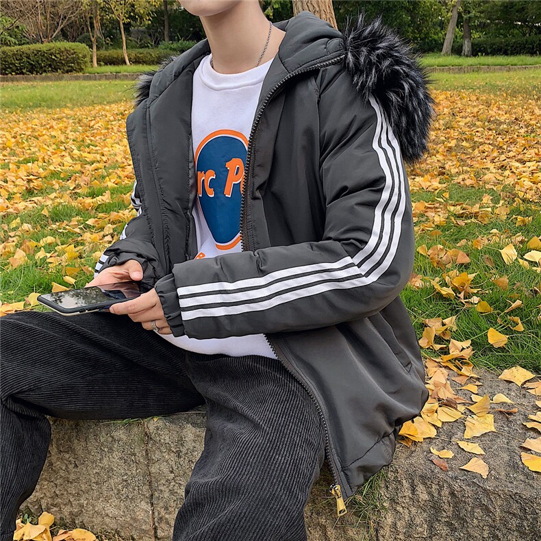 新款棉衣男韩版大毛领羽绒棉服宽松加厚男装冬季外套M175,男装棉衣,电商A157