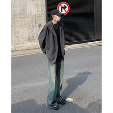 不规则解构拉链连帽开衫卫衣时尚高街潮牌复古宽松EG114-P58，男装卫衣，星座1109-3