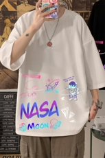 Q11186-P30NASA联名同款春夏季七分袖t恤男大码五分袖男短袖中袖，男装T恤，电商A040