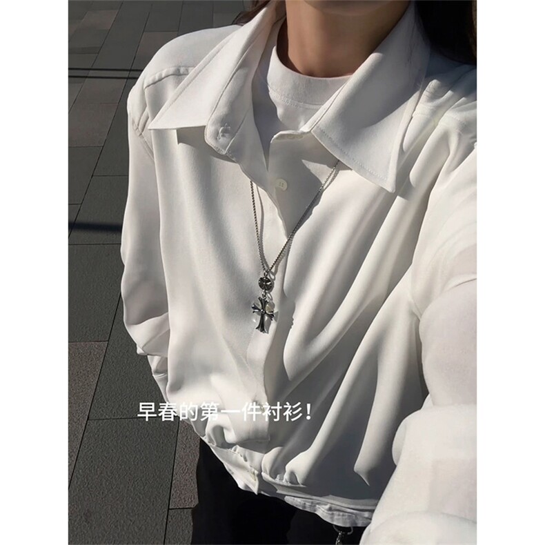 春季知识分子长袖衬衫高智感纯色宽松男女C64144-TP3568,男装衬衫,电商A102