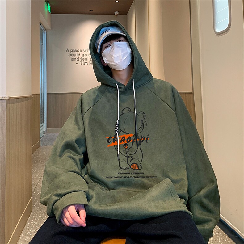 已注册港风抖音直播得物品质宽松麂皮绒连帽卫衣W6003P48,男装卫衣,电商C408-1(原B339-1)