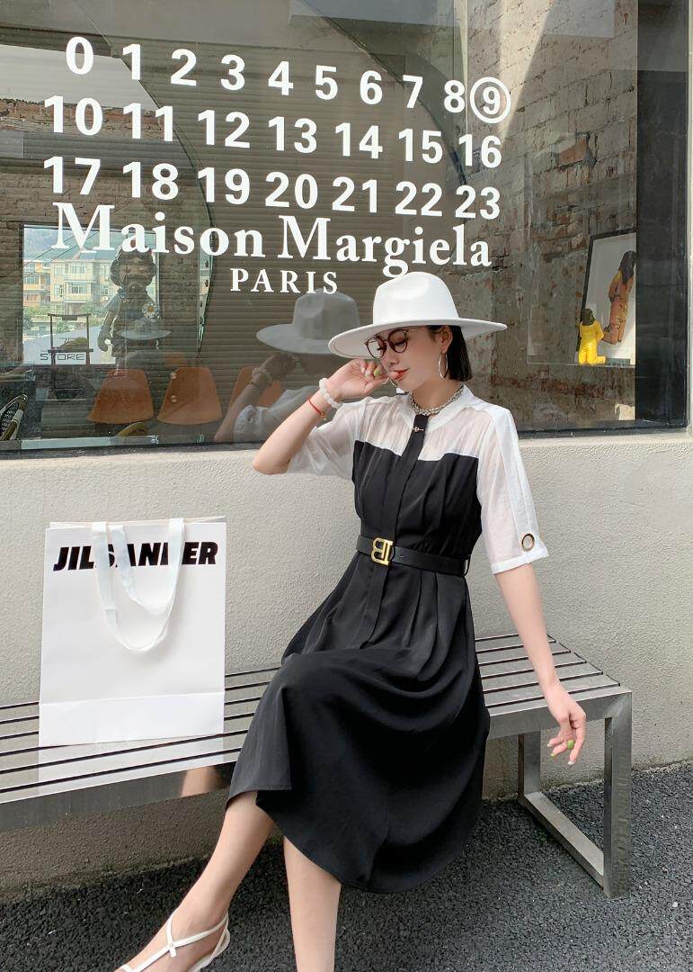 气质两色连衣裙！上款！，女装连衣裙，布丁花