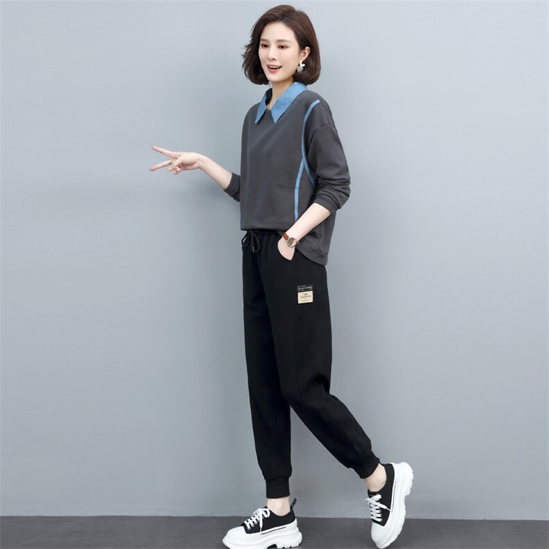 长期现货，卫衣套装女2022年新款春季韩版时尚休闲春秋两件套,女装套装/套裙,涵誉