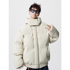 现货5W件冬季三防重磅boxy短款羽绒连帽PU皮棉衣外套防风加厚棉服，男装棉衣，电商A443