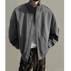男装黑墙春季飞行服夹克春装大码cleanfit宽松拉链外套S381-特88