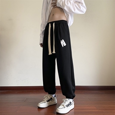 KP752P40美式潮流休闲裤男港风宽松直筒拖地裤束脚裤卫裤，男装休闲裤，星座1204-3