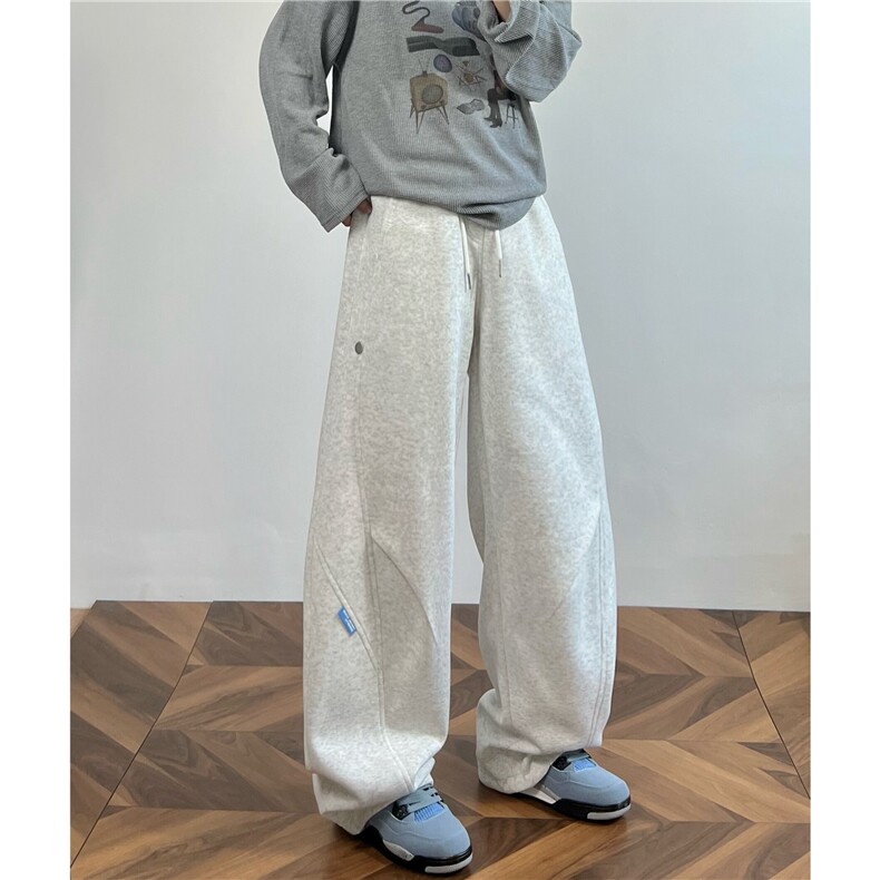 65%棉设计感卫裤男长裤直筒常规特P45加绒50控7888，男装休闲裤，电商D205