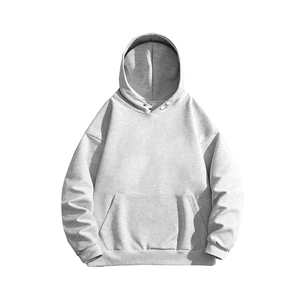 抖音得物品质二开 380克全棉秋冬美式宽松两粒扣连帽卫衣CM22图片