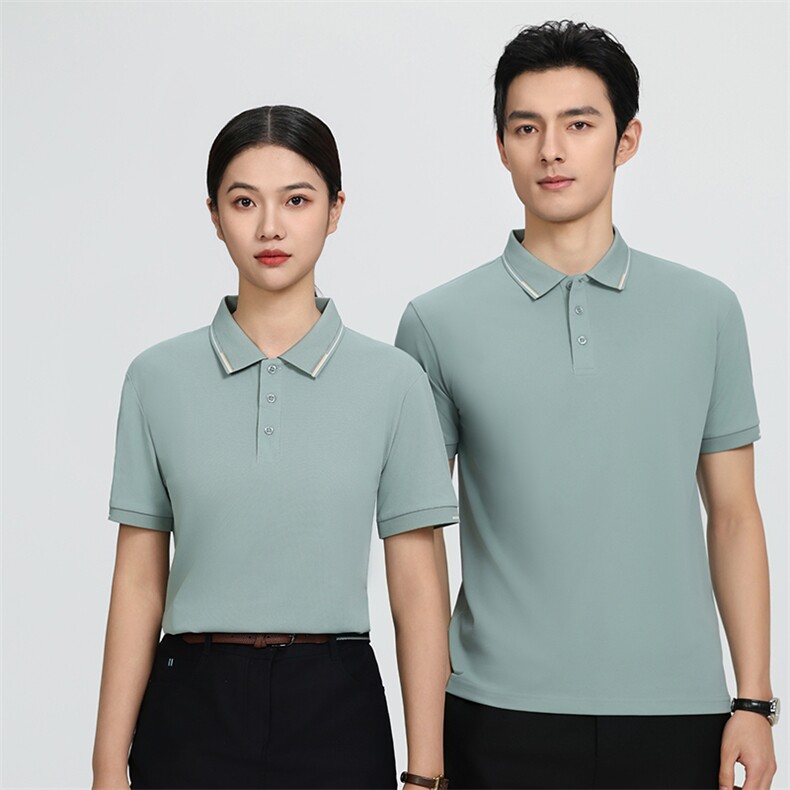 2025年春季小清新POLO领短袖商务绅士条纹POLO衫,男装Polo衫,鲁菏羊绒