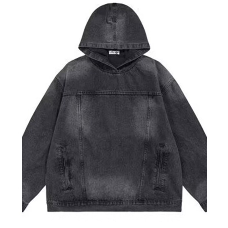 JK8605-P56美式水洗复古情侣装牛仔卫衣连帽外套男,男装工装外套,电商B323A