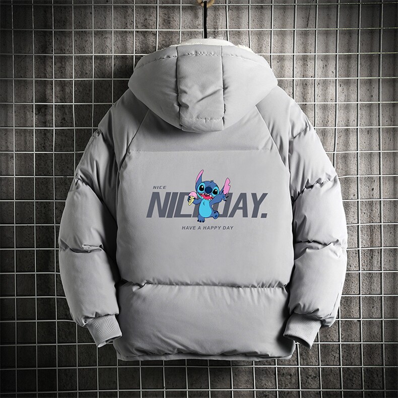 MY16173-P100 加厚加绒连帽衣男大码服男面包服男 网格挂拍图片