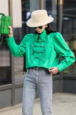 春季来啦！很有设计感的一款衬衣，版型宽松超显瘦，其它，欧以美