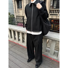 双头拉链小众韩版休闲短款夹克男垫肩痞帅外套潮513AJK2556P72，男装夹克，星座513A