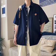 夏季短袖工装衬衫口袋翻领衬衣上衣C4074p35，男装衬衫，星座1013