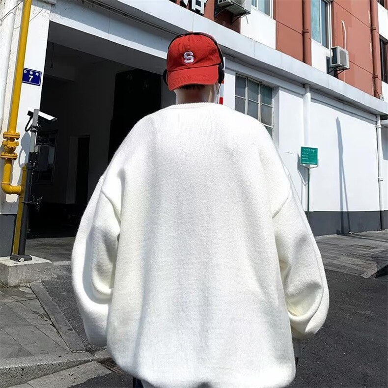 美式街头设计感圆领毛衣男慵懒风休闲针织衫MD001P60,男装针织衫/毛衣,星座1116-2