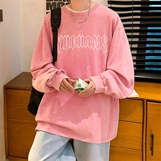 抖音供货、秋季现货水洗棉宽松重磅长袖T恤D223A-ST2380-特P38，男装T恤，电商019-1
