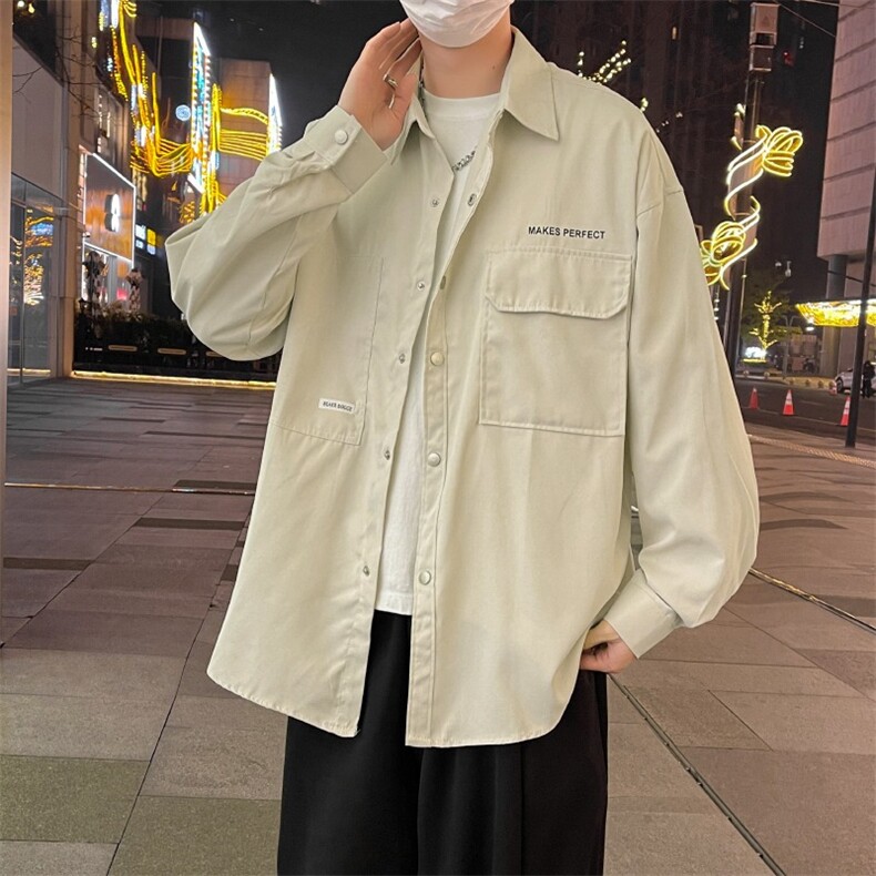 工装衬衫式夹克外套男士2024日系宽松休闲潮牌长袖衬衣男2248/P42,男装夹克,星座506